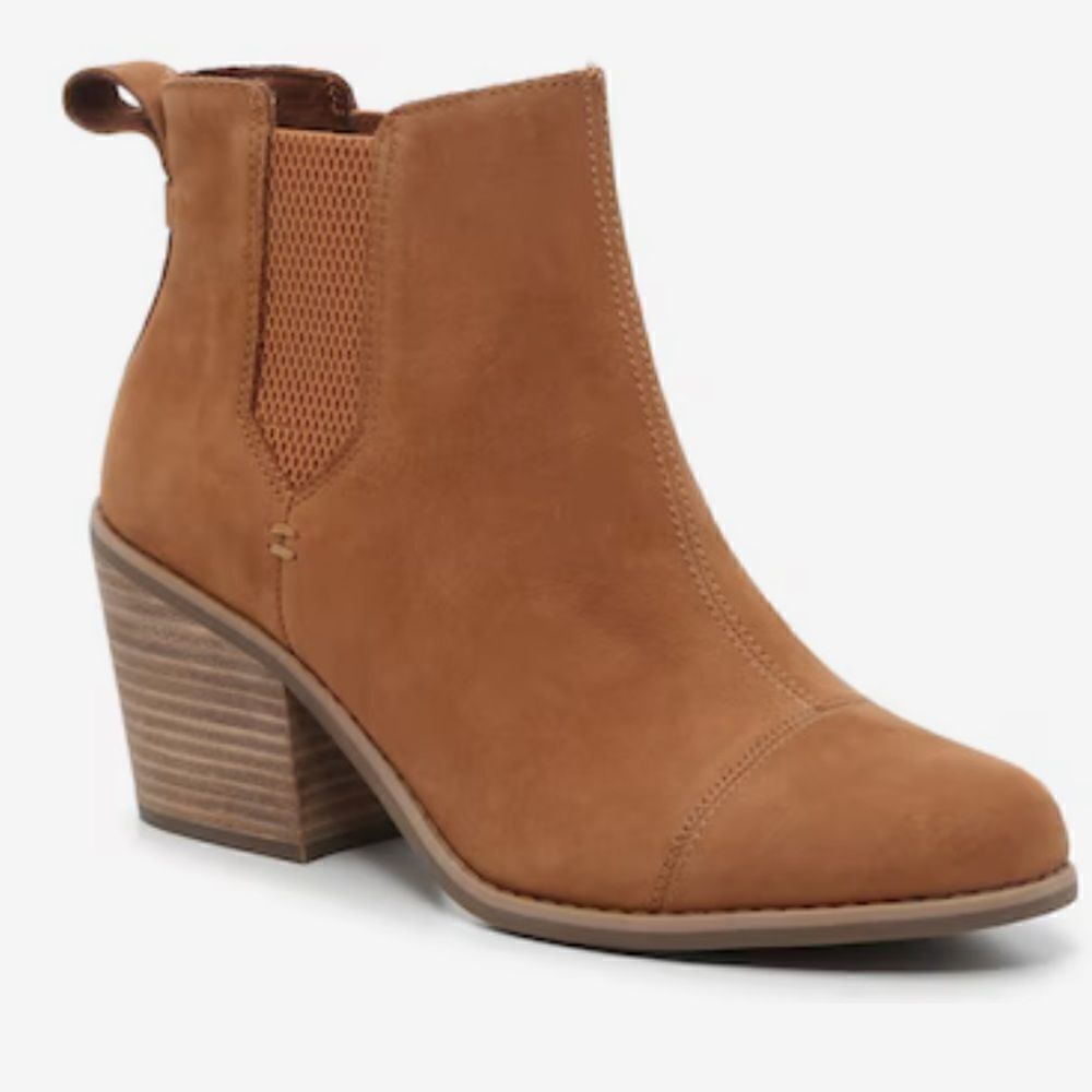 TOMS Everly Chelsea Boot Tan Oiled Nubuck Tan Size 9.5 NWOB